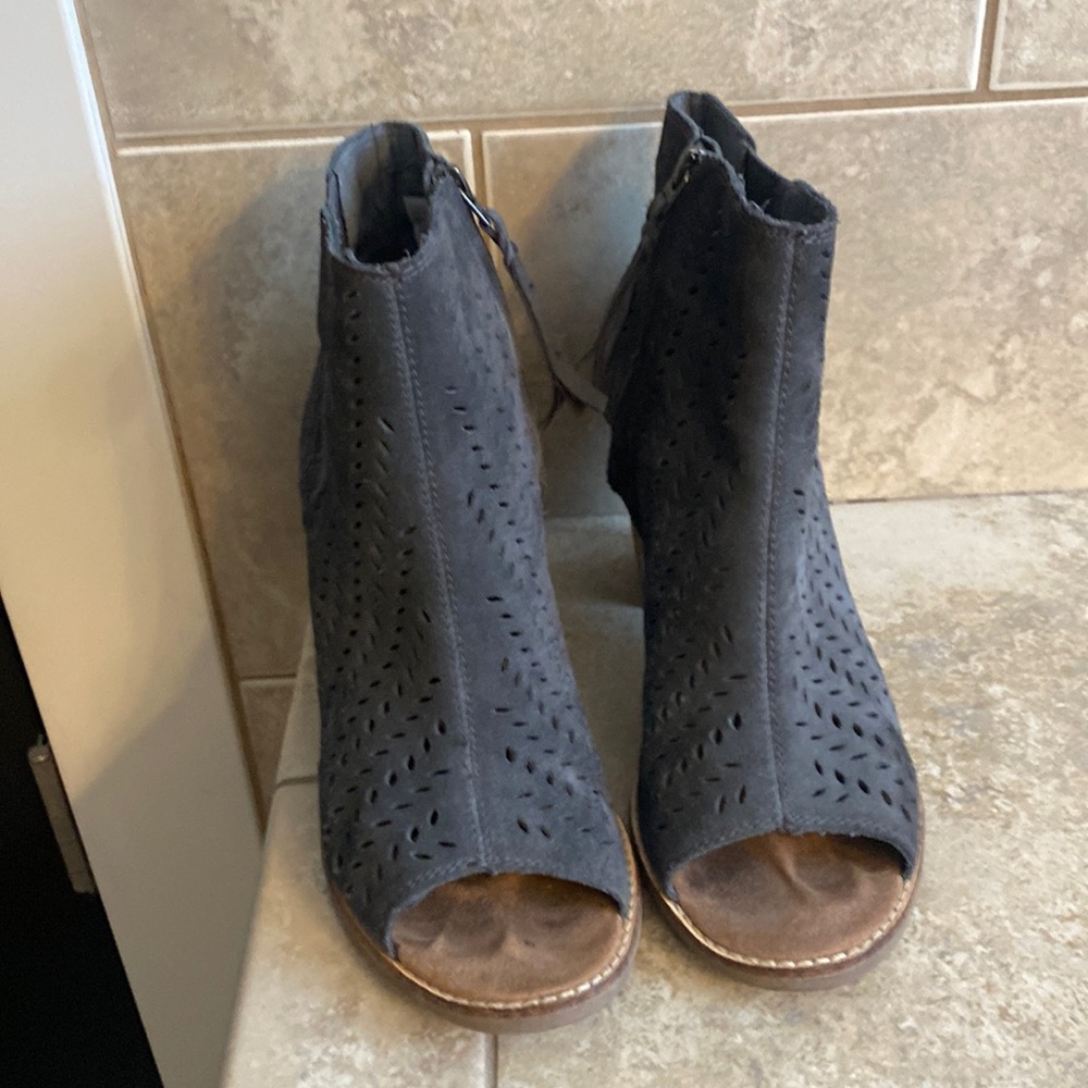 Womens Toms Peep Toe Booties
